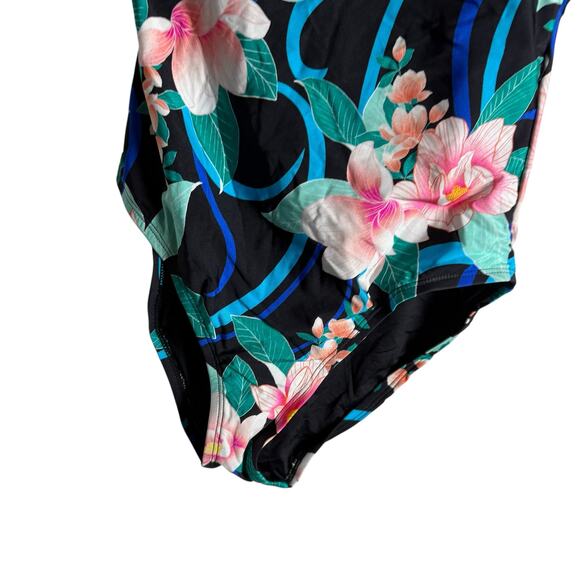 La Blanca Nightfall Floral Print One Shoulder One Piece Swimsuit Size 8 - Picture 10 of 11